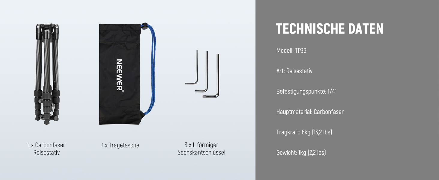 Штатив для камери NEEWER 77' з моноподом, кульковою головкою 360° та Arca QR-пластиною, компактний, легкий, з алюмінію, для подорожей, відеозйомки, максимальне навантаження 6 кг (TP39)