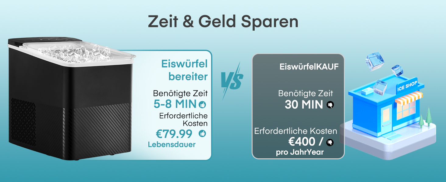 Машина для льоду FOHERE портативна, самоочисна, 14 кг/24 год, 2 розміри, компактний дизайн, керування однією кнопкою, інтелектуальні сповіщення, з лопаткою та кошиком для дому/бару/офісу/кемпінгу (чорний)