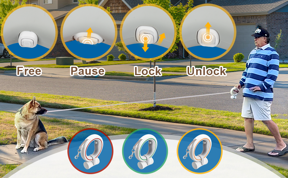 Висувна поводок для собак, ручне кріплення, 360°, без спутанню, 3 м, з тримачем для відходів, для середніх та маленьких собак (чорний/зелений, чорний/помаранчевий)