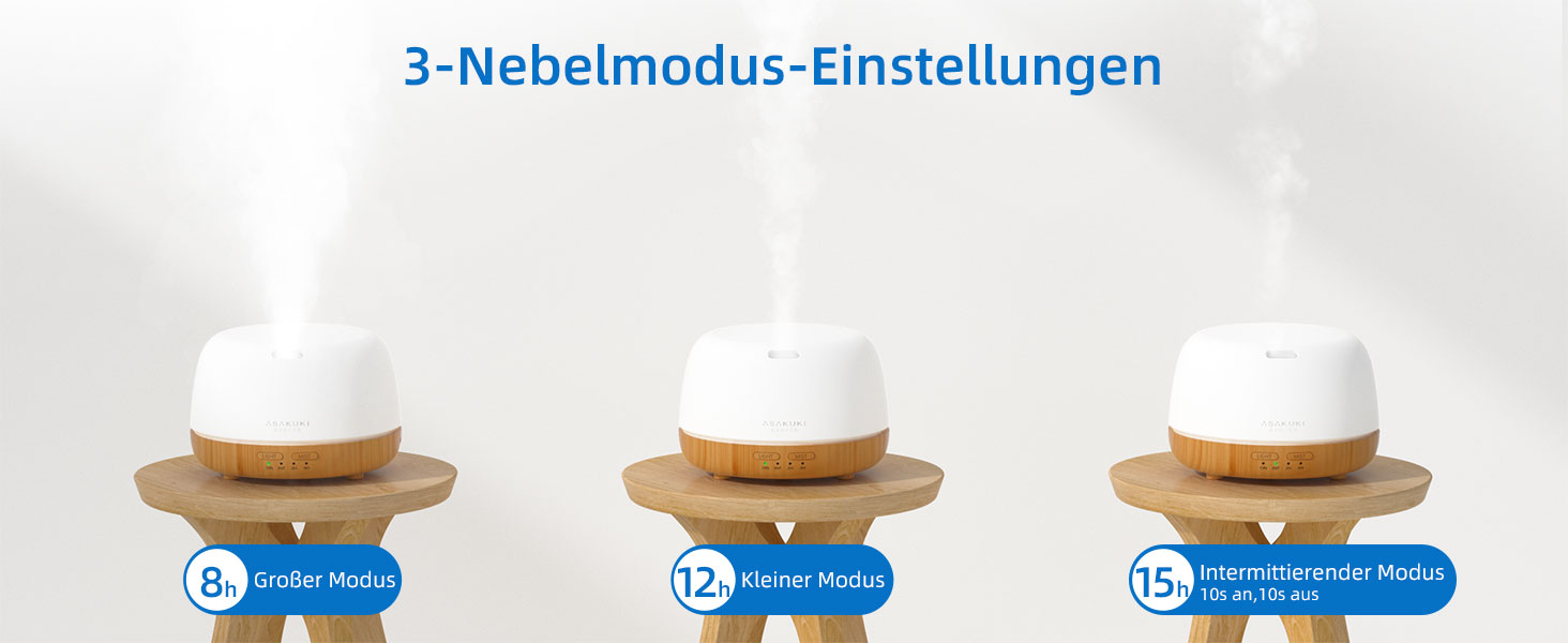 Дифузор аромату ASAKUKI 500 мл, ультразвуковий аромадифузор для ефірних олій, зволожувач повітря з пультом керування, автовимкнення без води, 7 кольорів LED-підсвічування (міні)