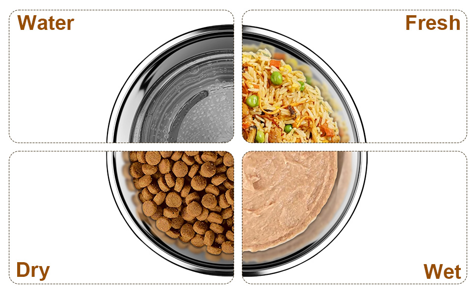 Набір з 4 мисок для собак з нержавіючої сталі з неслизьким силіконовим дном, 900 мл, для корму та води (зелений, сірий, блакитний, рожевий)