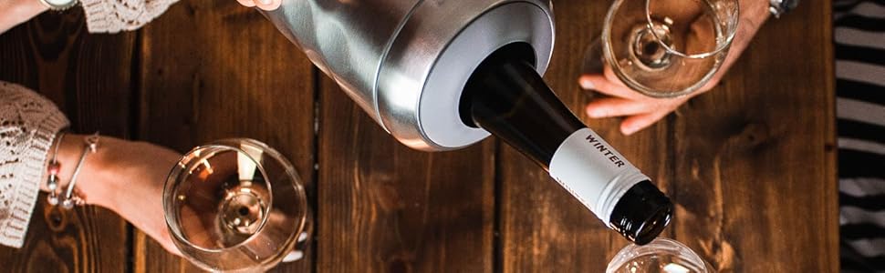 PRIMØ Germany® Охолоджувач для вина з кришкою: для вина, шампанського, секту. З нержавіючої сталі, подвійних стінок, вакуумна ізоляція. Охолоджувач пляшок, для холодних напоїв