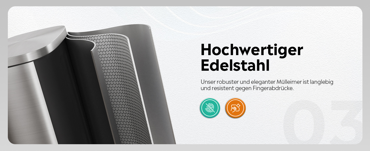 Відро для сміття WLIVE 50L з нержавіючої сталі з педальним механізмом та м'яким закриттям, для кухні, спальні, офісу, срібний