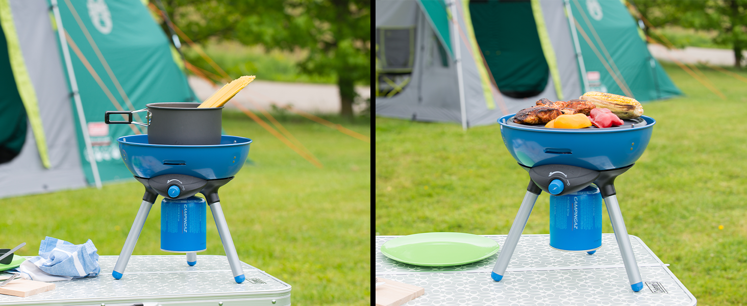 Газовий гриль Campingaz Party Grill 200 для кемпінгу та пікніка, антипригарна поверхня, портативний, багатофункціональний