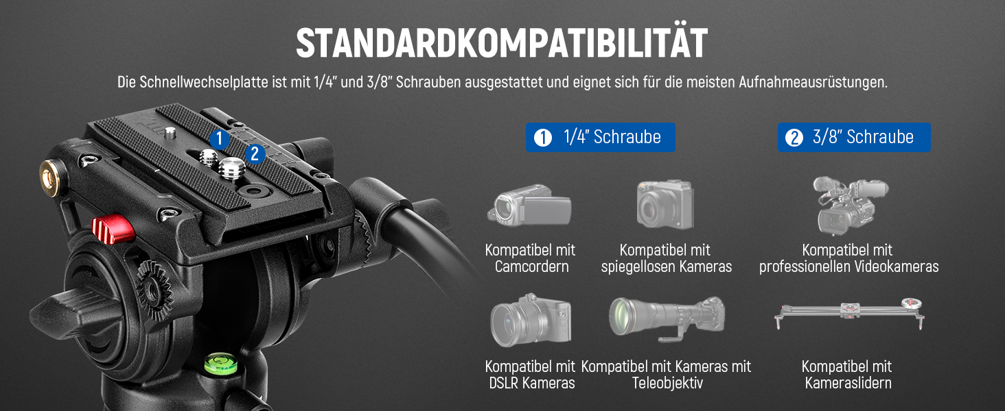 Штатив для камери Neewer з пливним упором TP73 для DSLR, Camcorder, DJI Gimbals, Manfrotto QR Plates, до 6 кг