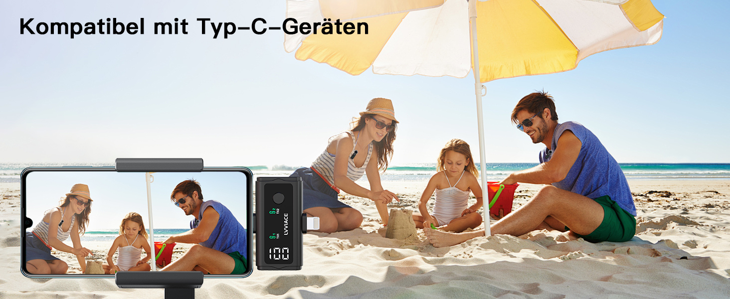 Мікрофон-петличка 3-в-1 для iPhone, Android, камери: бездротовий мікрофон з шумозаглушенням, 45 годин роботи, цифровий дисплей, кейс для зарядки, відеозйомка, стрімінг