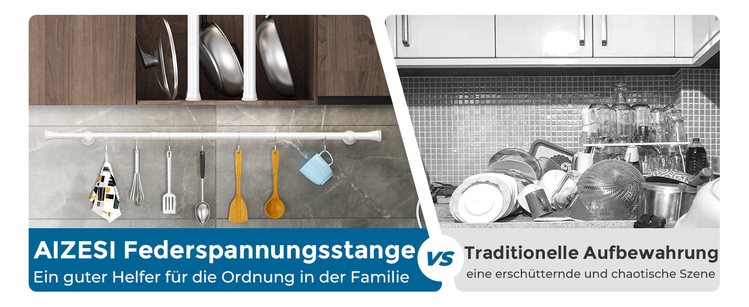 Штанга для карниза без свердління AIZESI 60-120 см, біла (телескопічна, 1 шт.)