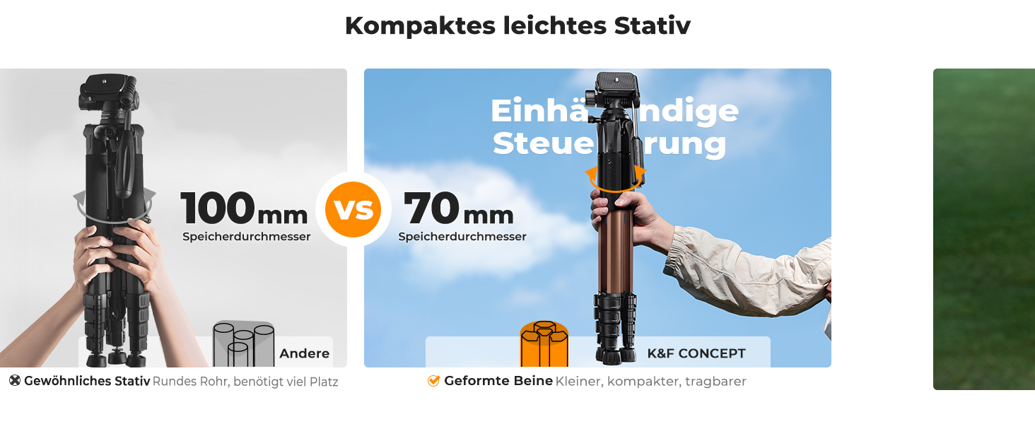 Штатив K&F Concept S255A3+BV01: Легкий штатив з сумкою, для камери/DSLR/відеокамери, з підтримкою смартфонів та планшетів (190см, 2-в-1)