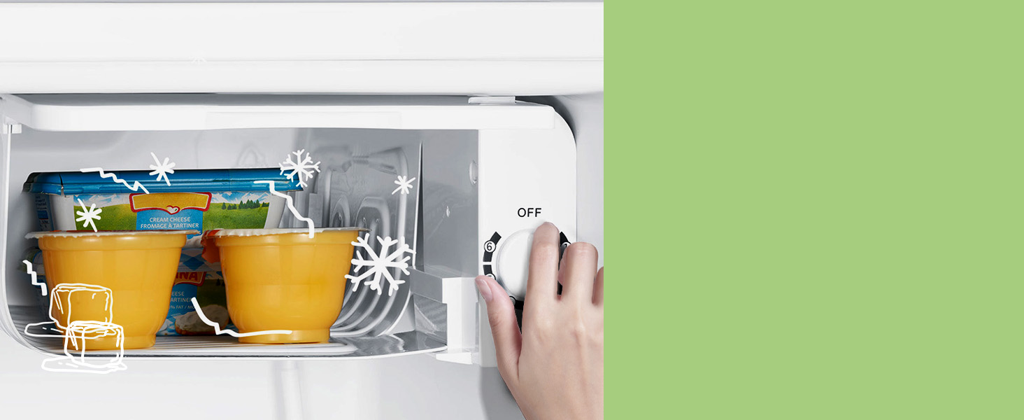 Міні-холодильник Comfee RCD50WH2(E) 43L з відділенням для льоду, білий. Холодильник для кімнати та офісу, швидке охолодження, регулювання температури, енергоклас E.