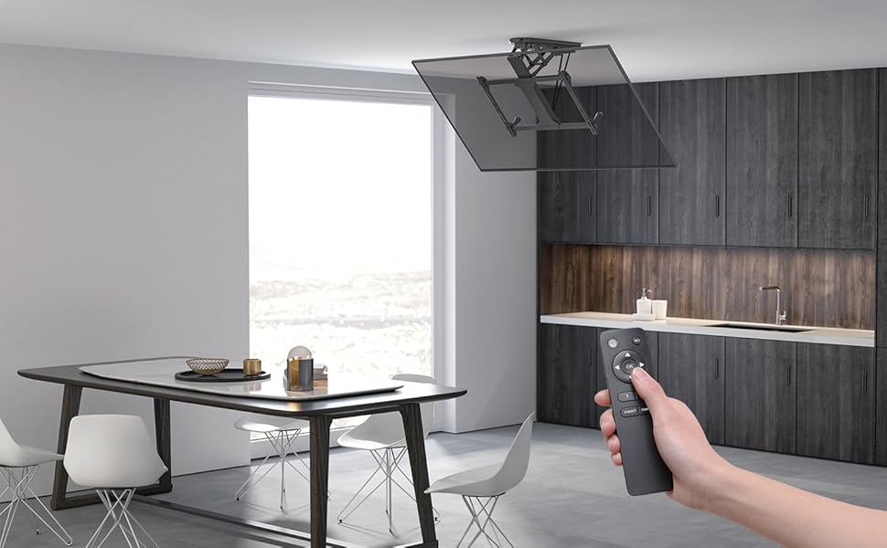 Механізм кріплення для телевізора mywall HL 41ML на стелю, моторизований, з регулюванням висоти, поворотний, чорний