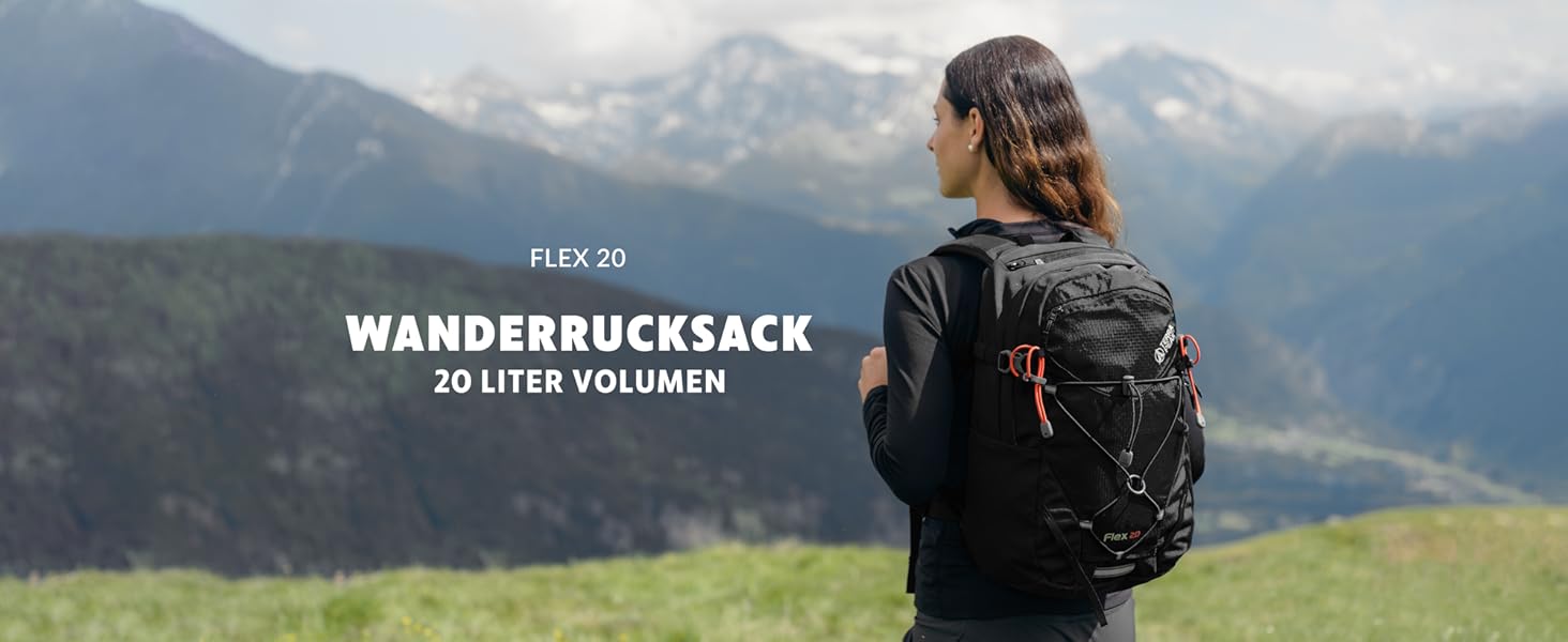 Туристичний рюкзак 20 л Flex 20 Premium з вентиляцією спини, питною системою та дощовиком – трекінговий рюкзак з 3D Air Mesh поліестеру, поясним ременем