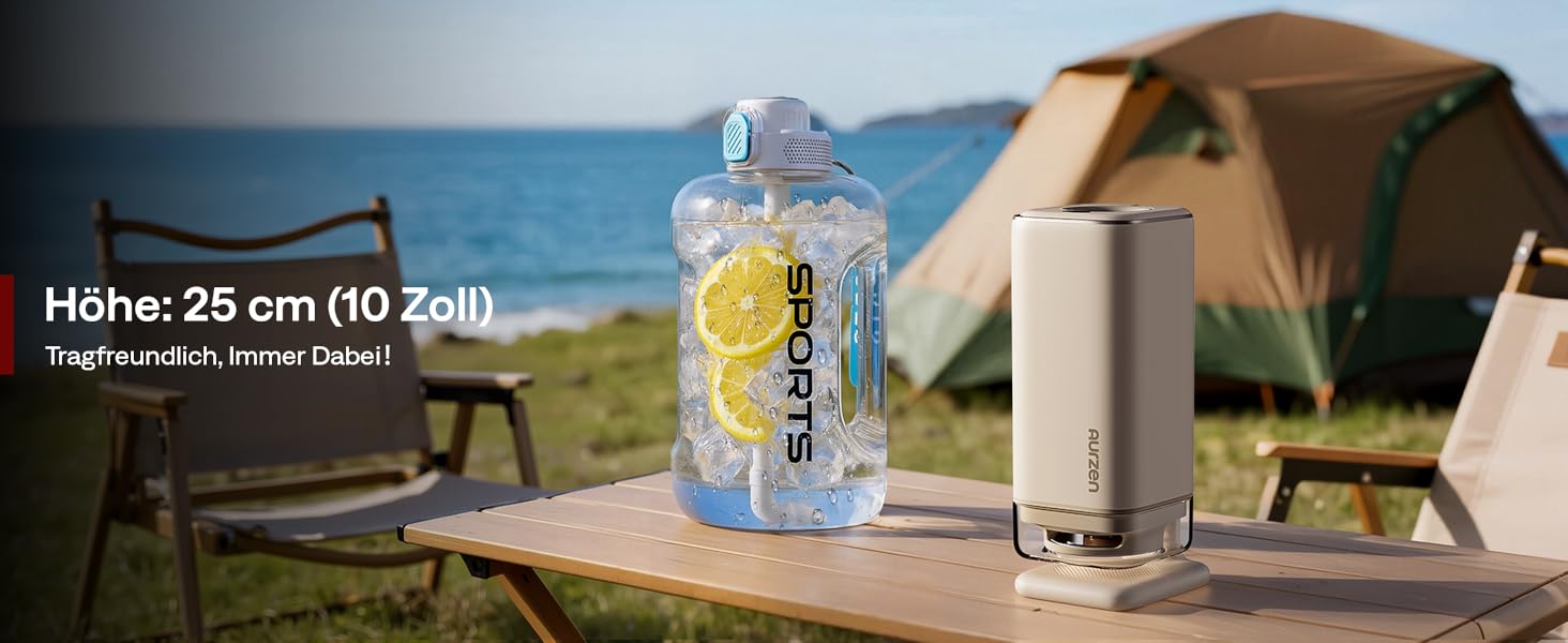 Smart проєктор Aurzen Boom Air Mini Beamer з Google TV та Netflix, 4K, USB-C, Dolby Audio, WiFi, Bluetooth, TOF автофокус, обертовий стійкий, кремовий