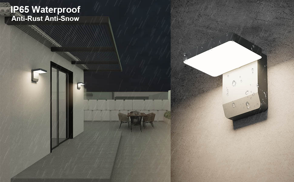Зовнішнє LED-світильник K-Bright з датчиком руху, вологозахист IP65, для балкона та саду, темно-сірий