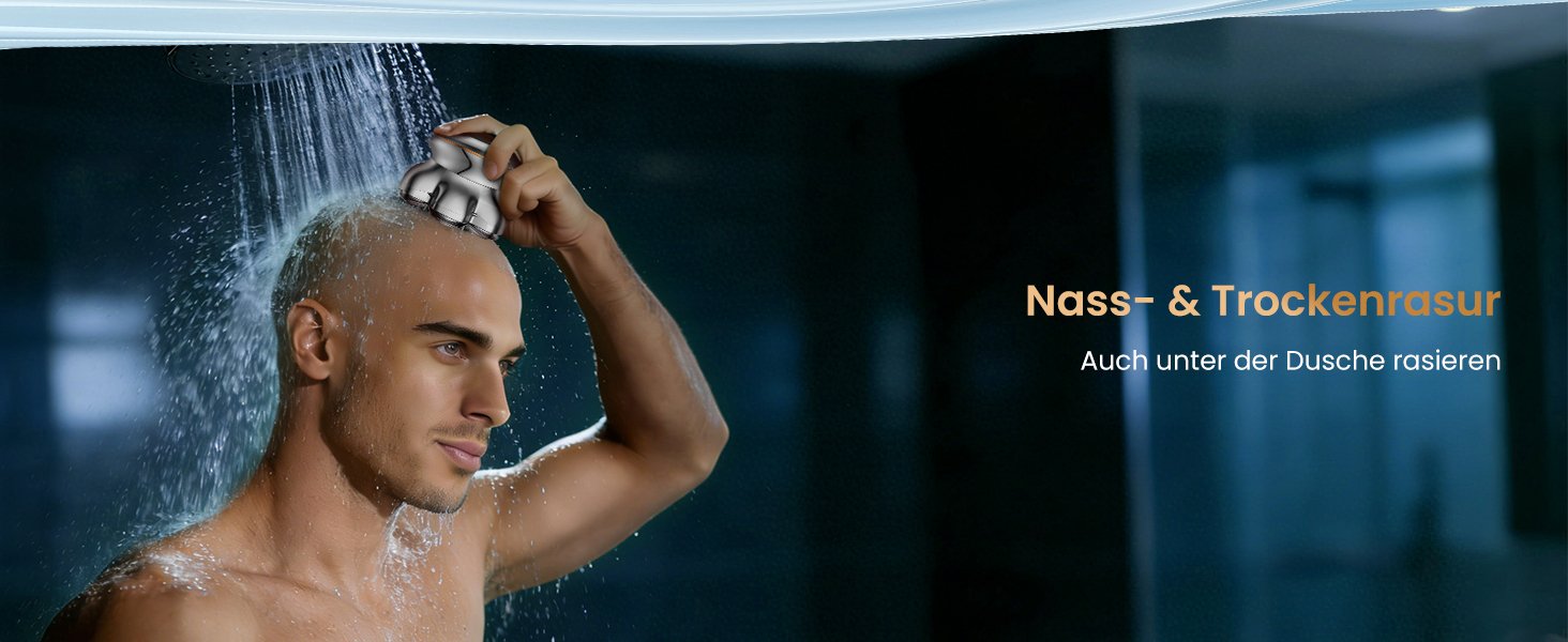 Машинка для гоління голови 7D PRO MAXGROOM IPX6, срібляста, акумуляторна (1400mAh), 8800 об/хв, для чоловіків