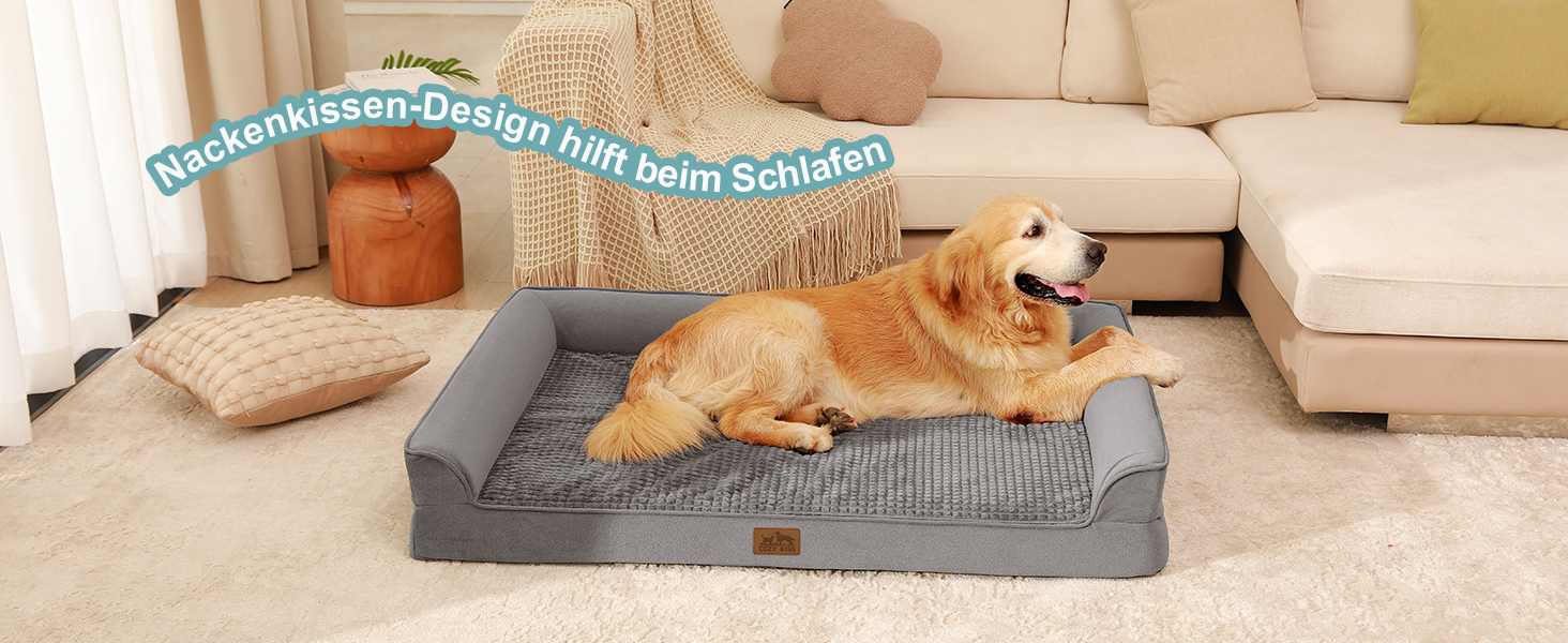 Ортопедичне ліжко для собак, маленьких порід, водовідштовхуваче, сіре, 76x51x19 см