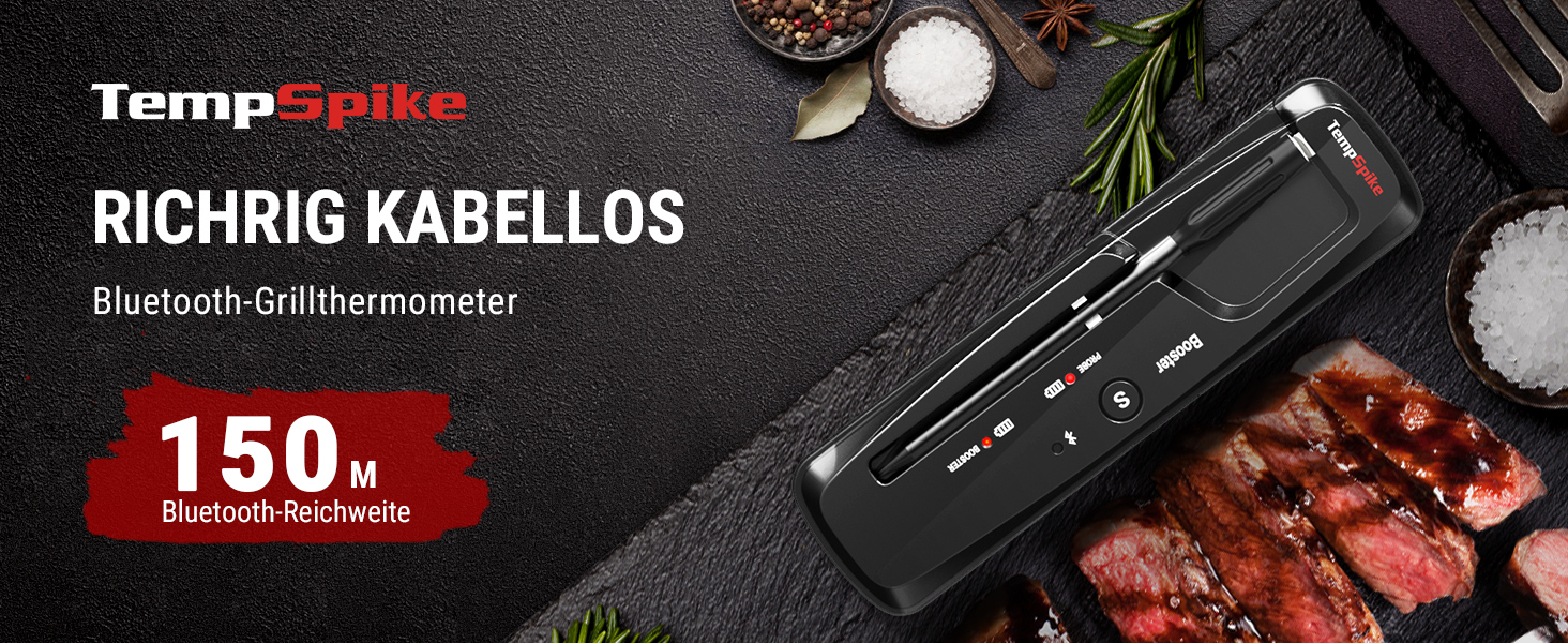 Бездротовий Bluetooth термометр для м'яса ThermoPro TempSpike TP961, IP67, 150м, для гриля, духовки, посудомийної машини