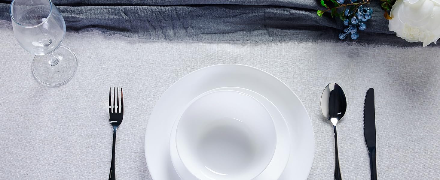 Набір посуду на 6 осіб (18 предметів), Opalglas, включає: миски, десертні та обідні тарілки (білий)