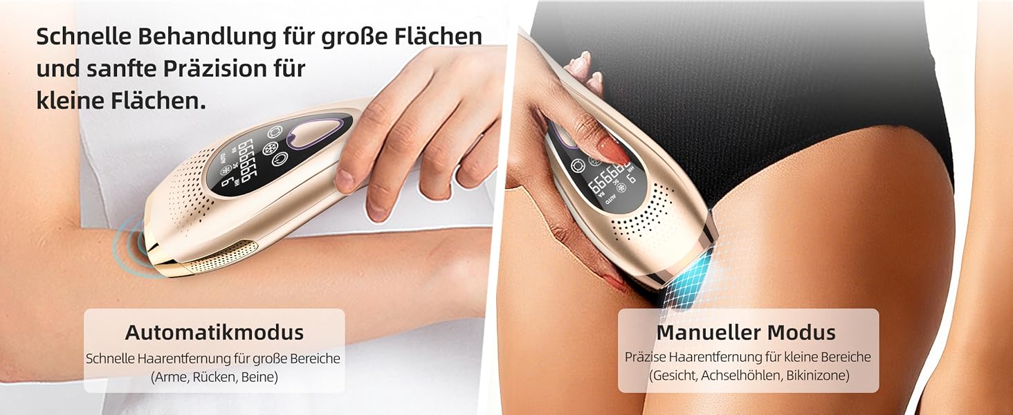 Пристрій для епіляції IPL з охолодженням 6°C, безболісна епіляція для тіла та обличчя, 999 900 імпульсів, 9 рівнів потужності, для тіла, обличчя, зони бікіні