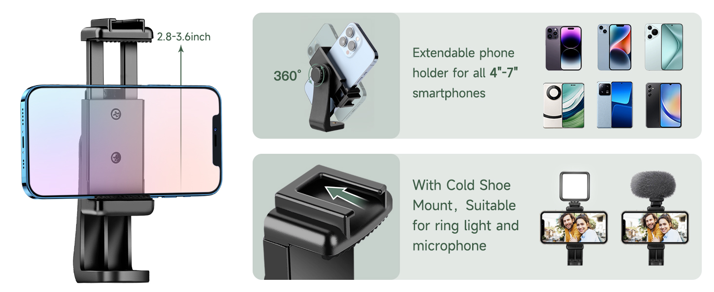 Штатив для камери JOILCAN 210.8 см, чорний: для фото та відеозйомки з DSLR, смартфонів та селфі-палиць