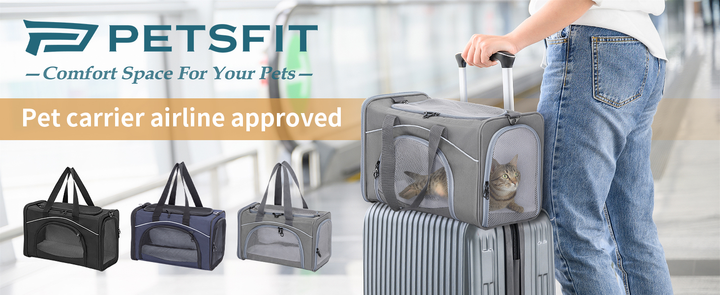 Транспортна сумка Petsfit для котів та собак | Авіапереліт, авто, поїзд | Сіра, Small
