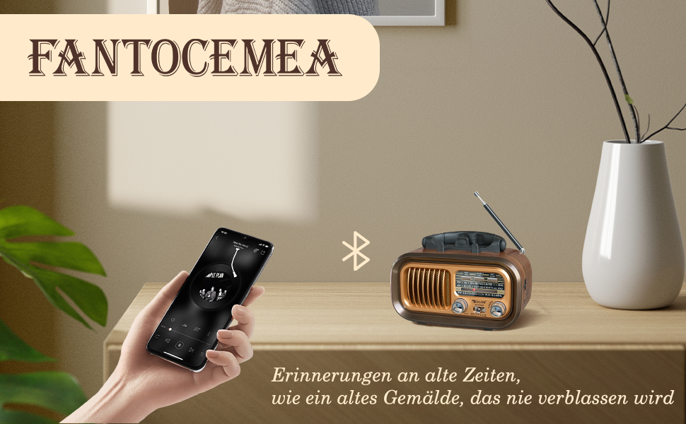 Ретро Радіо Klein з Bluetooth: портативне AM/FM/SW радіо з сонячною панеллю, USB/TF-карта, 1200mAh, золотий колір