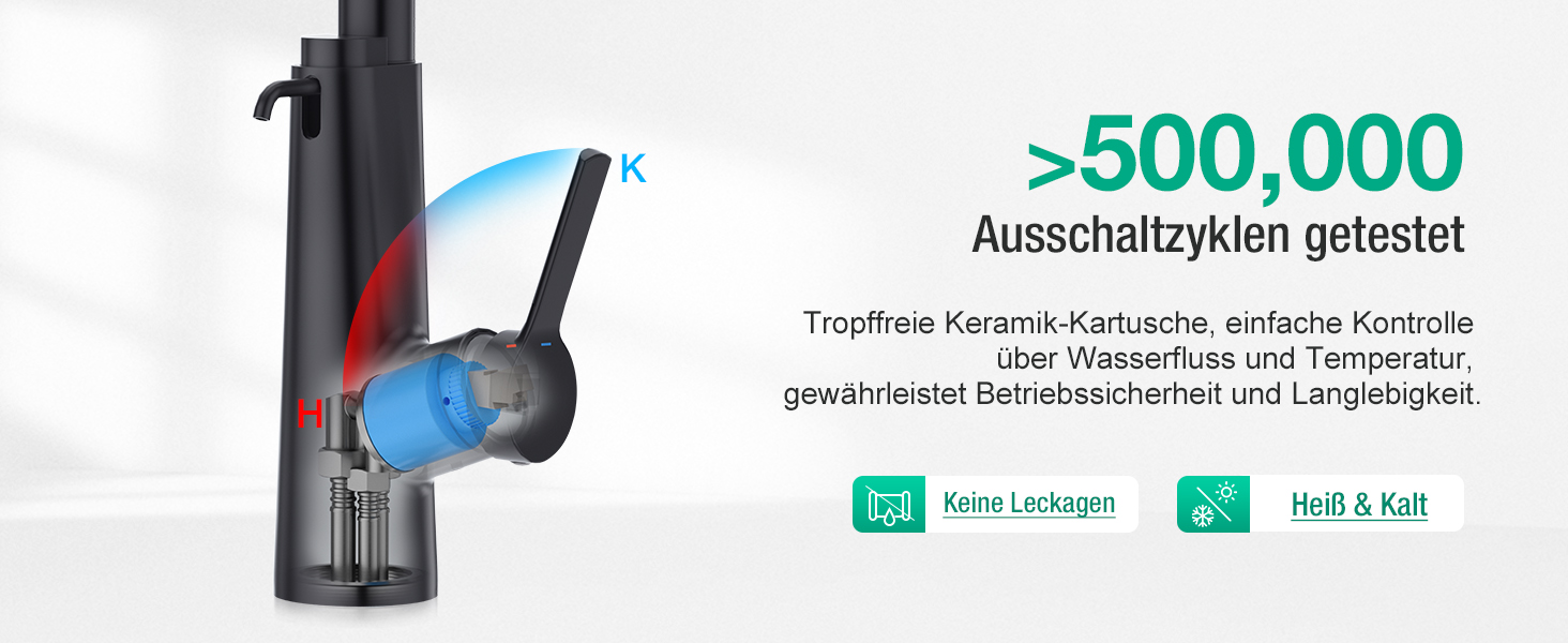 Кран кухонний CREA Wasserfall висувний з дозатором мила, нержавіюча сталь, 360° оберт, 4 режими, матовий чорний