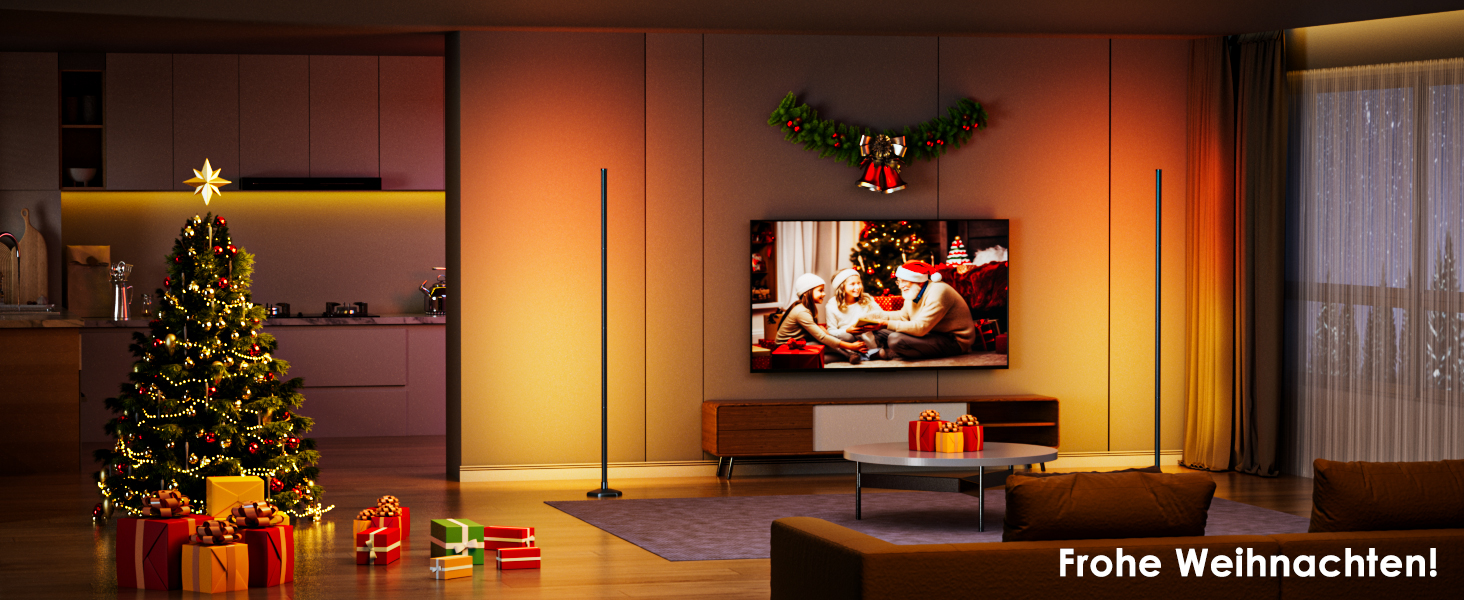 LED-підлогова лампа WISIMMALL з RGBIC підсвічуванням, 170 см, диммування, керування пультом/додаток, 16 млн кольорів, 300 режимів, музичний синхронізатор для вітальні, спальні, ігрової кімнати