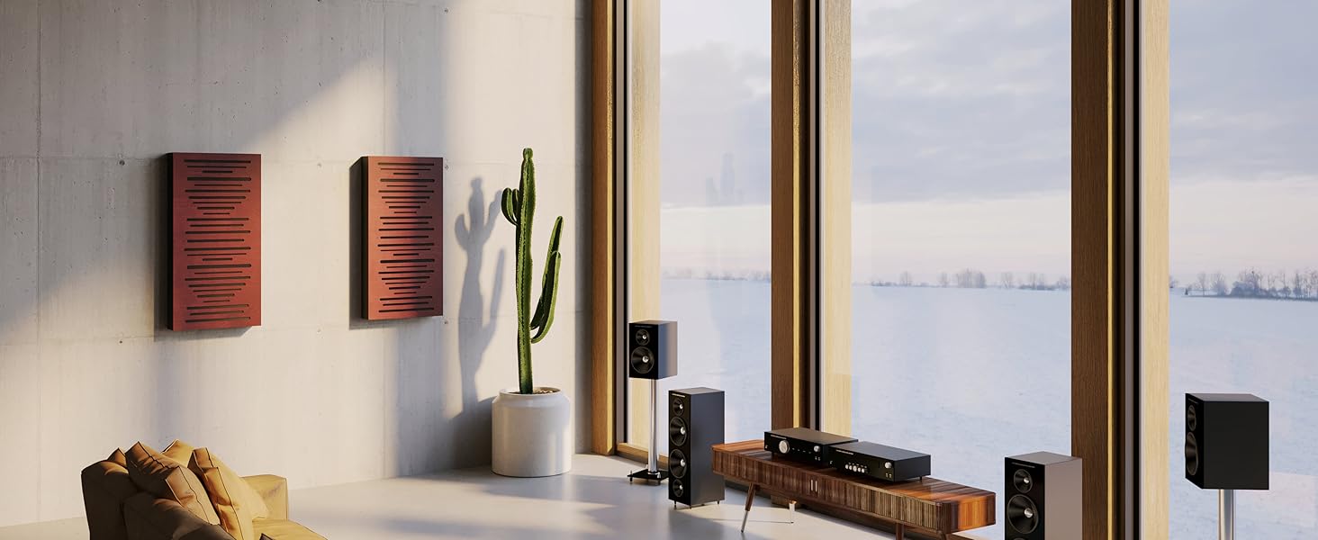 Акустична панель Addictive Sound Binary Diffuser Hybrid: гібридний дифузор та абсорбер (бінарний алгоритм 250-9300 Гц), дерево, 120x60x11,5 см, коричневий