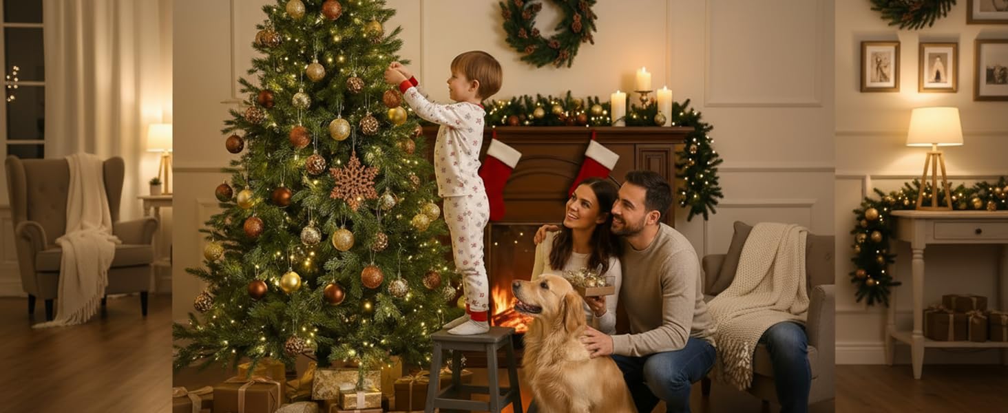 50 шт. прикраси на ялинку Valery Madelyn, 5 см, білий та золотий, з кріпленням, для ялинкової прикраси, знімна, міцна, з ефектом сніжинок, для декору на Різдво (бронза)