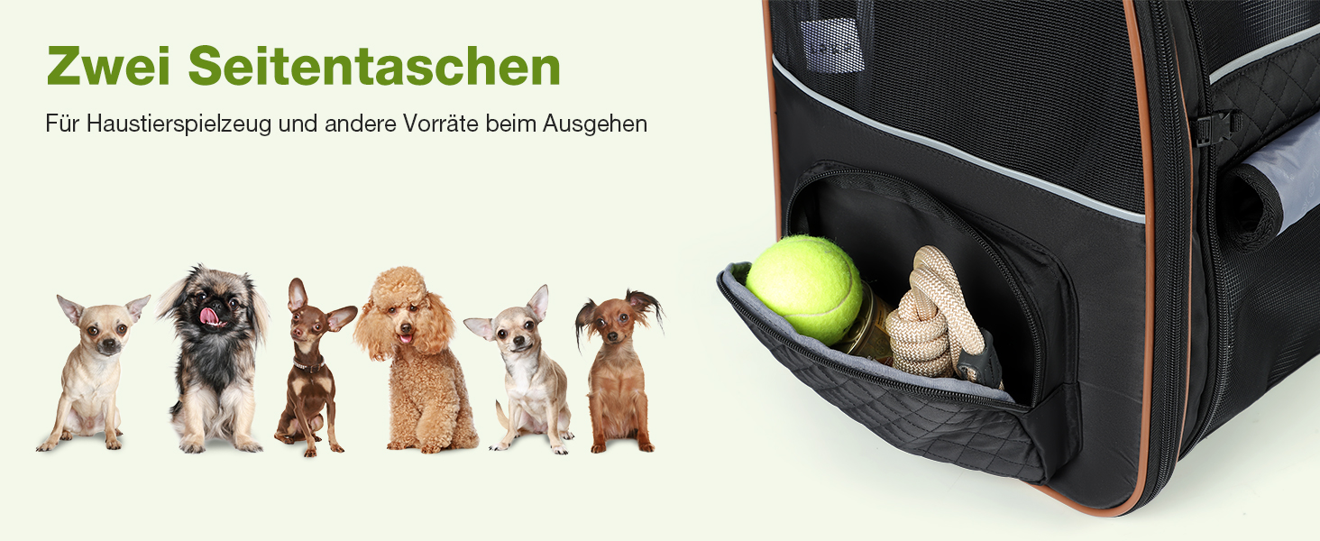 Рюкзак-переноска для котів Hunderucksack, 2-в-1, до 8 кг, розширюваний, чорний