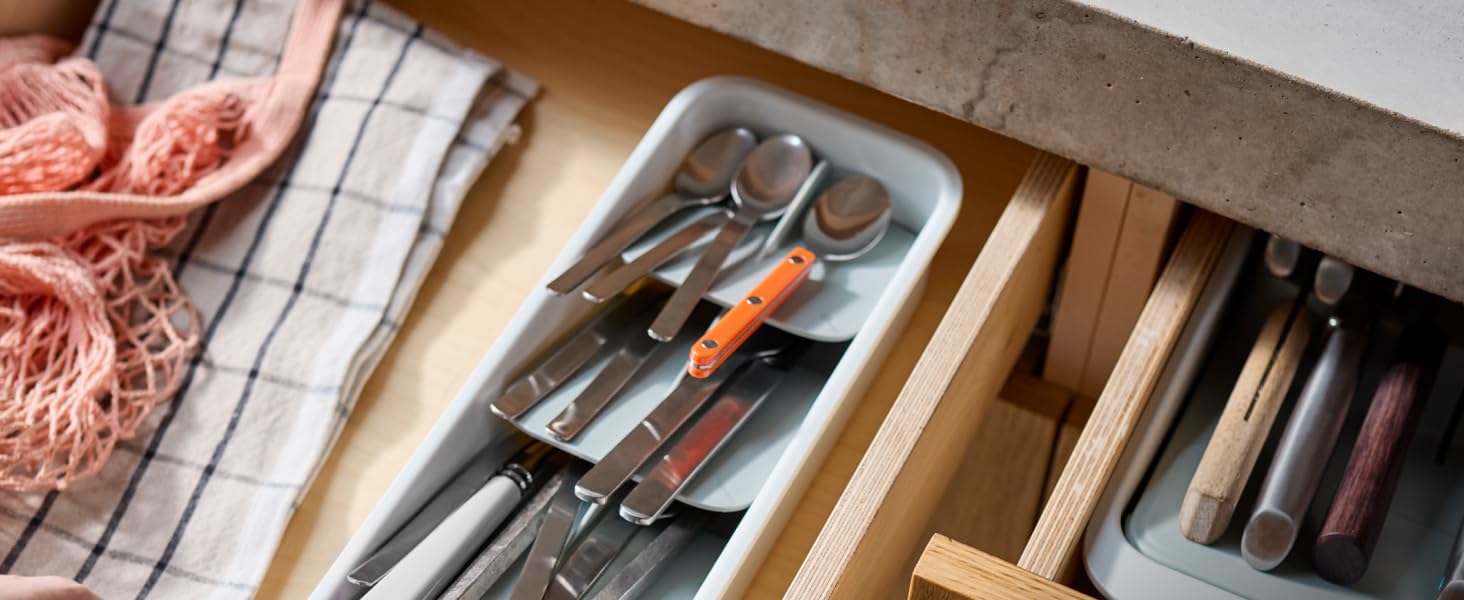 Органайзер для столових приборів Joseph Joseph DrawerStore з ніжницями, розширюваний, з переробленого пластику (великий)