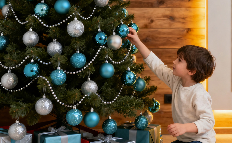 Набір прикрас для ялинки Homewit 105 шт. Золотий, пластикові кулі з гачками, для ялинки, багаторазовий