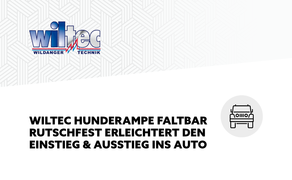 Рампа для собак Wiltec, 156x40 см, складана, з пластику, до 90 кг, протиковзка