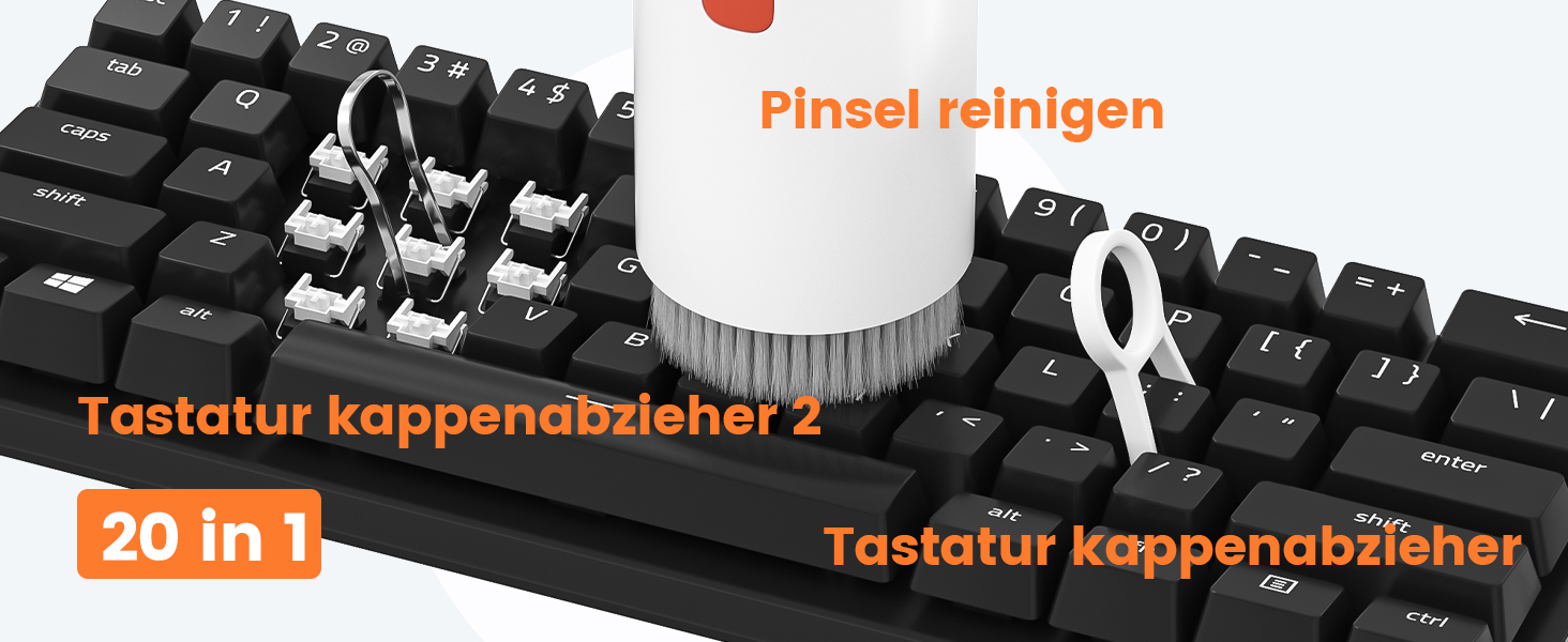 Набір для чищення гаджетів 20 в 1: клавіатура, навушники, камера, монітор, телефон. З щіткою та стилусом.