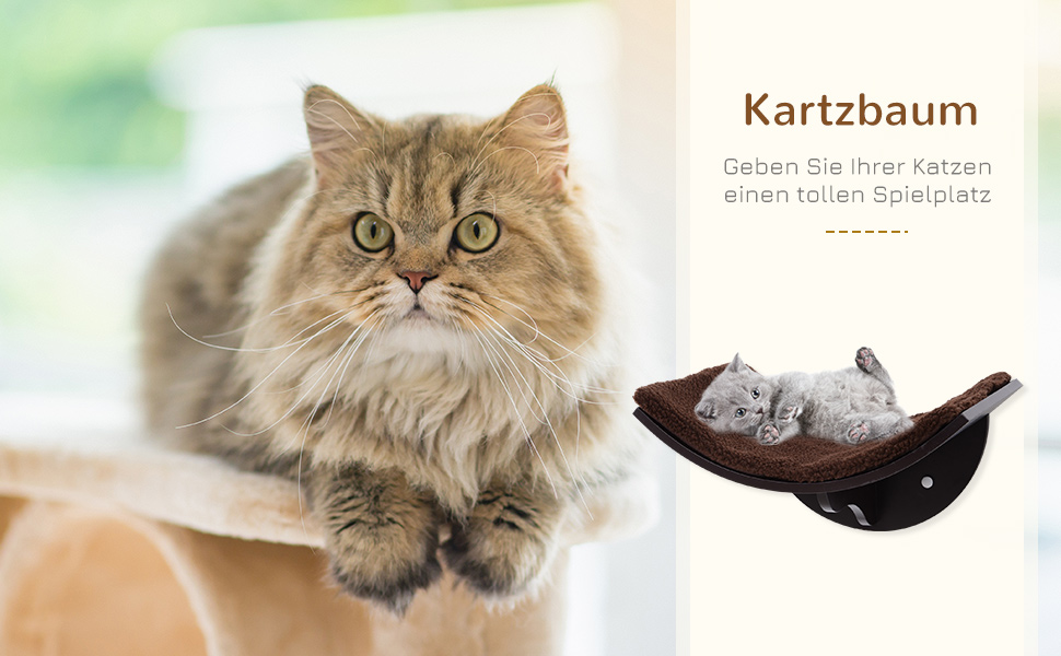 PawHut настінне ліжко для котів з МДФ і плюшем