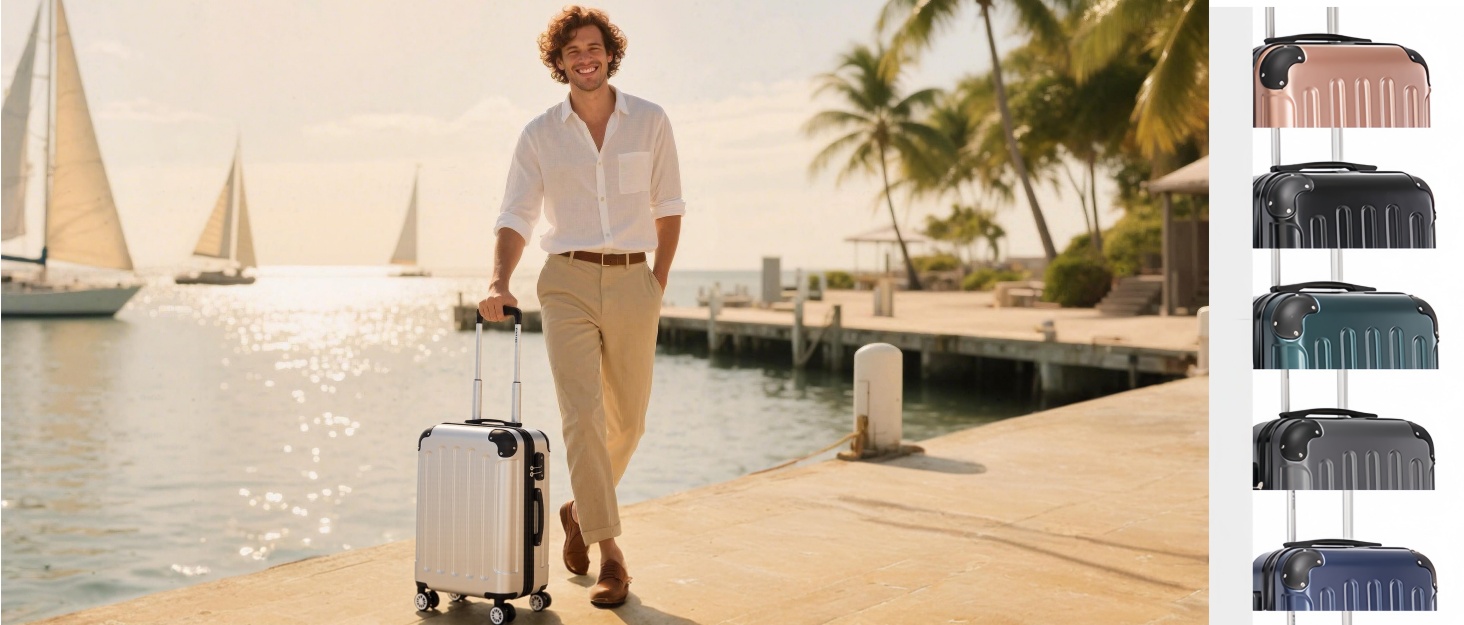 Набір валіз Boleedy 3шт (55/66/76 см), Trolley, жорсткий корпус, 360° обертання, тихі колеса, телескопічна ручка, темно-зелений