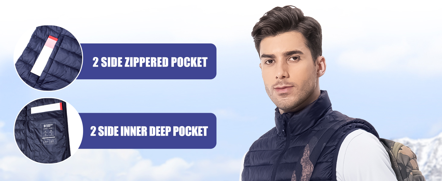 Чоловіча легка степна жилетка Pioneer Camp – водонепроникна, пакувальна, з підкладкою – для активного відпочинку, роботи, спорту та подорожей (Чорний, L)