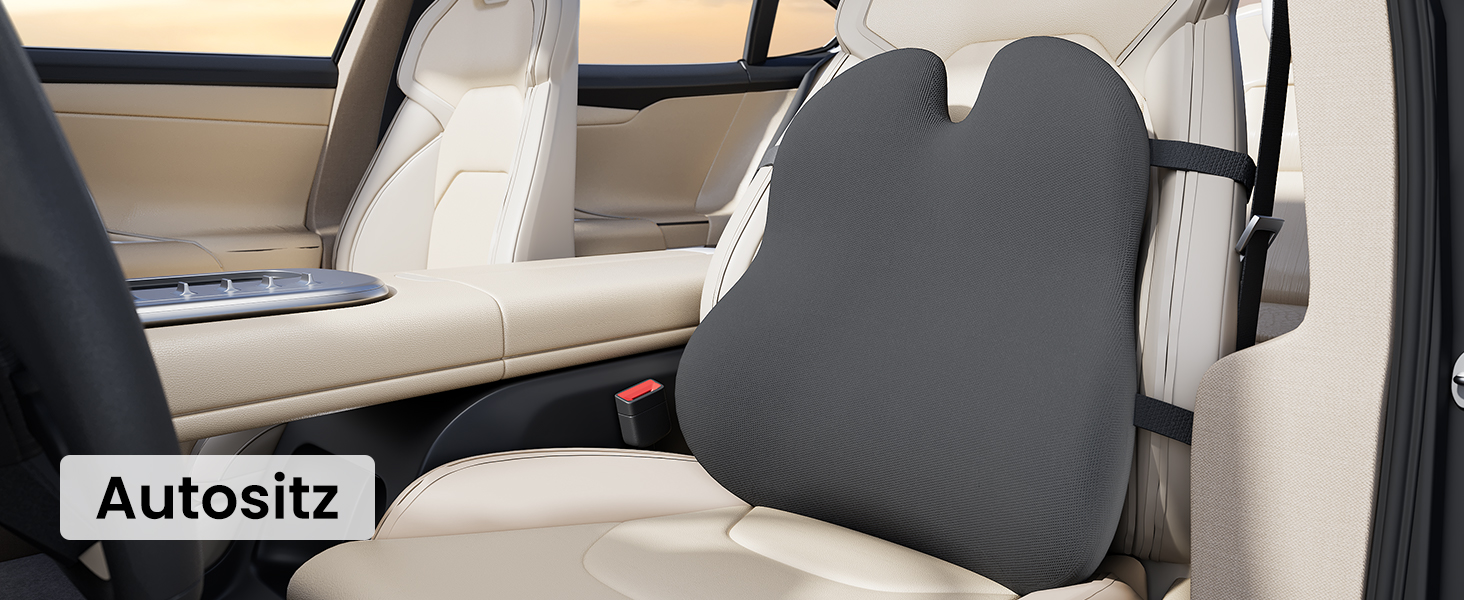 Подушка для спини ProtoArc з піни Memory Foam для офісного крісла, авто та столу - ергономічна поперекова підтримка, дихаюча, з регульованими ременями, сітчастий чохол - сіра