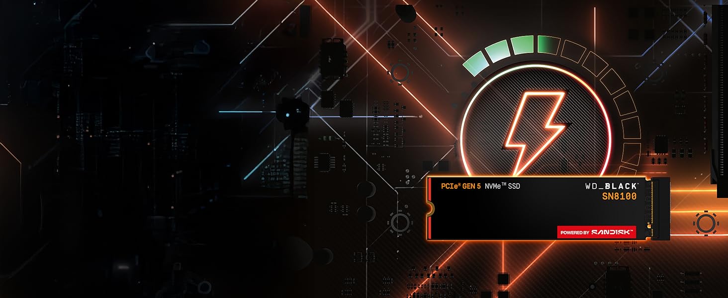 SSD WD Black SN8100 1TB PCIe 5.0 NVMe M.2 - Швидкість до 14900 МБ/с