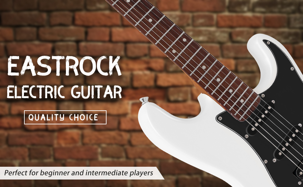 Електрогітара Eastrock E Gitarre Set 39 дюймів з аксесуарами (біла)