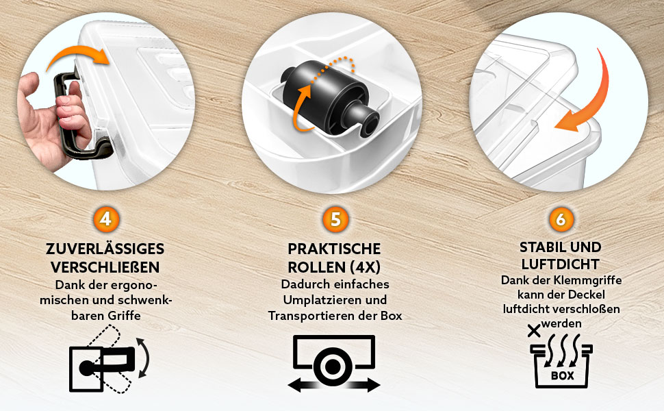 Набір пластикових контейнерів tillvex 13 л з кришкою, 4 шт, харчові, прозорі, для зберігання одягу та речей, 100% новий матеріал, стійкі до штабелювання