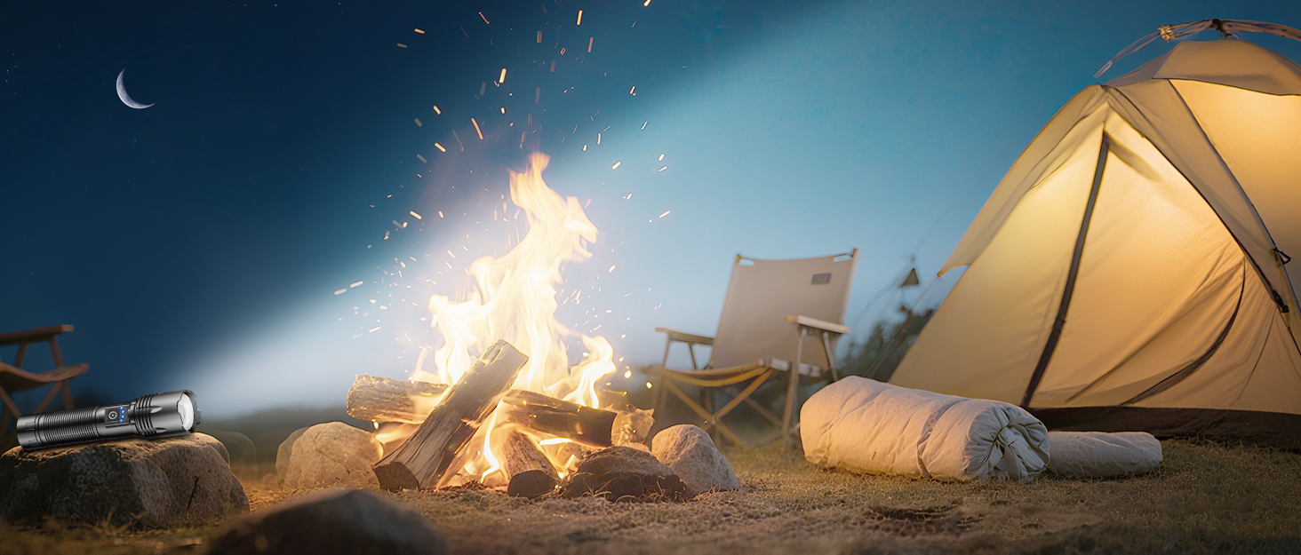 Ліхтар LED тактичний USB-C 50000 люмен, 24 години роботи, Zoom, 5 режимів, IP67, чорний