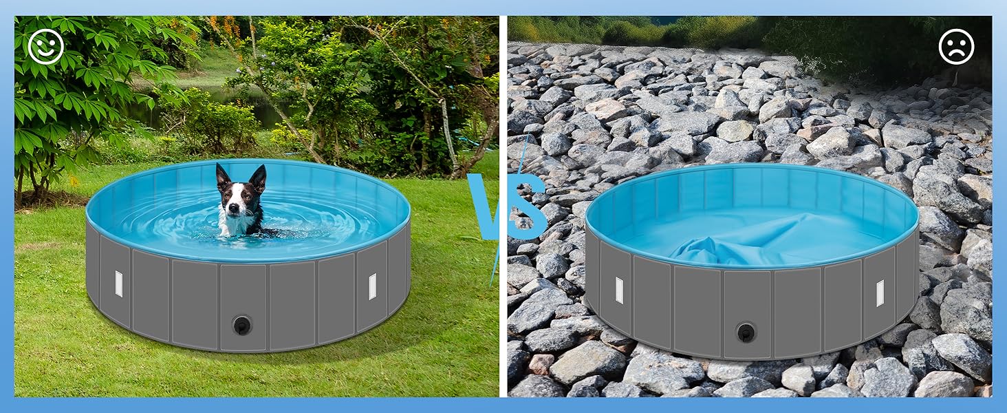 Басейн для собак великих порід EUGAD 120x30 см з кришкою. ПВХ басейн для собак, антиковзне покриття, легко складається