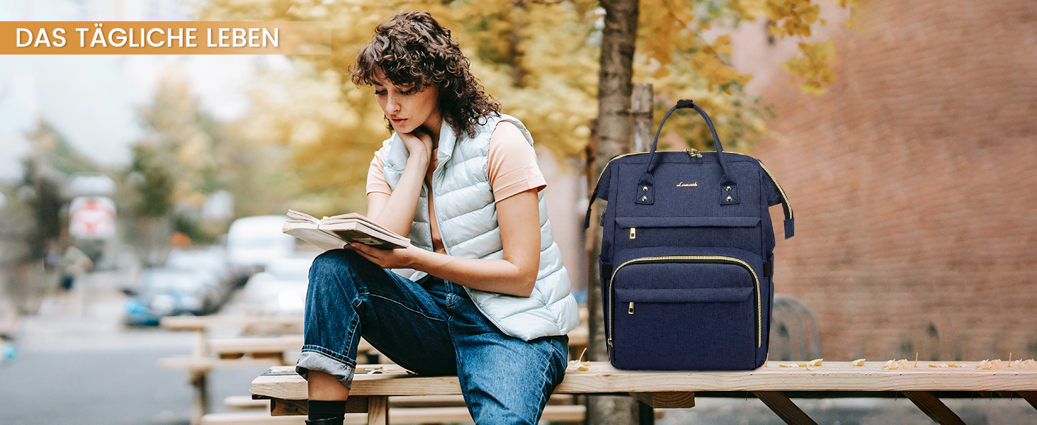 LOVEVOOK Рюкзак для жінок, шкільний/університетський, водонепроникний, з USB-портом, для роботи, подорожей, 17