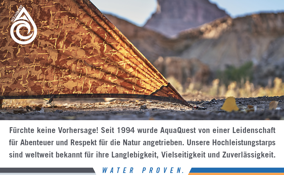Водонепроникна кемпінгова накидка AquaQuest Safari 3x2 м - захист від сонця та дощу для туризму та відпочинку