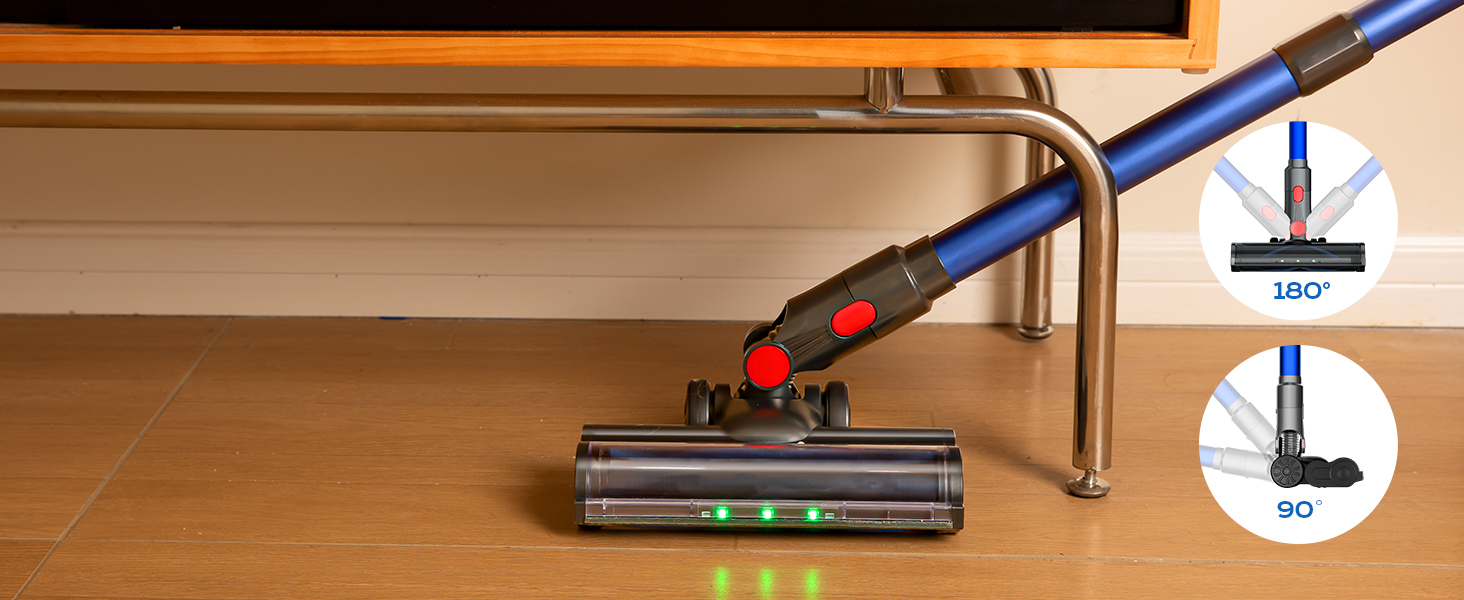 Бездротовий акумуляторний пилосос Ivormentico 50 хв / 40 кПа / 450 Вт з LED, для видалення шерсті тварин, темно-синій