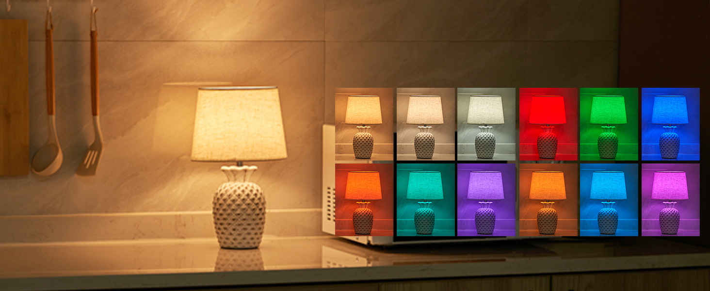 LED-лампа Egobasic на акумуляторі з пультом, таймером та регулюванням яскравості, змінне підсвічування, керамічна основа у вигляді ананаса, для спальні, кухні, вітальні