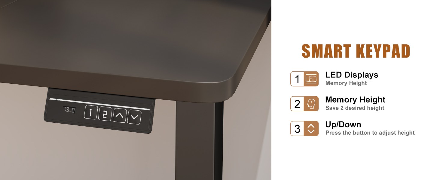 Adjustable Height Standing Desk with Monitor Stand - Electric Ergonomic Desk, 120x60cm & 180x80cm White/Black