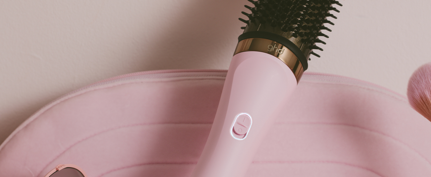 Випрямляч для волосся ghd glide: щітка-випрямляч для гладкого та блискучого волосся, випрямляє та укладає сухе волосся, без пуху, для всіх типів волосся, без екстремального пошкодження тепла (Pink Sorbet)