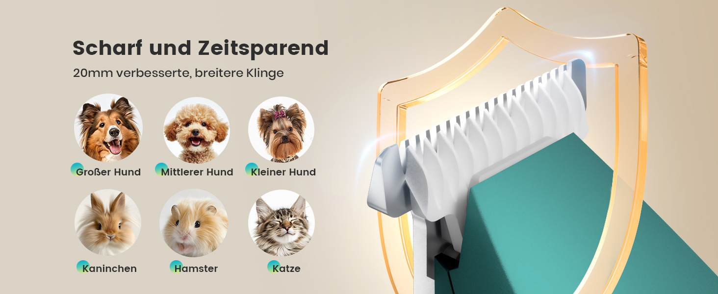 Триммер для собак Oneisall з LED-підсвічуванням: для лап, очей, вух, обличчя. Безшумний, акумуляторний.